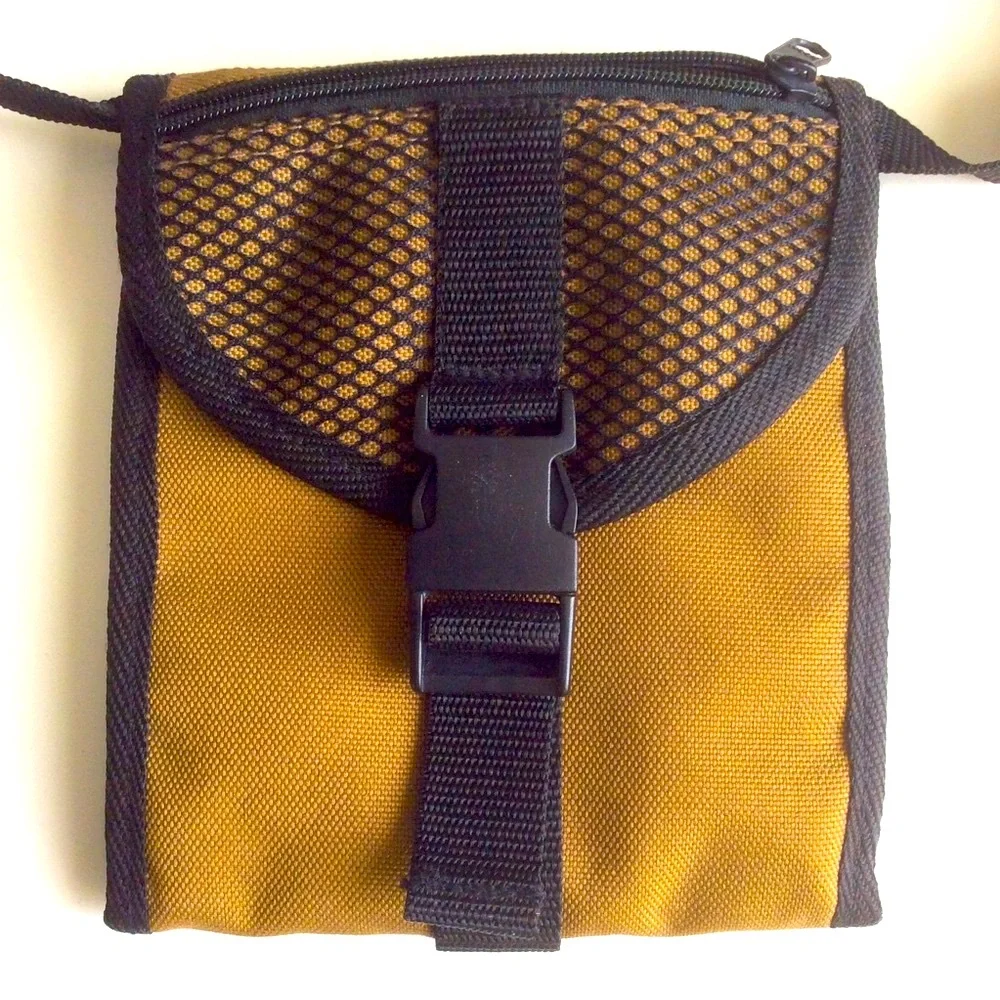 BASS Crossbody Canvas Travel Wallet Passport Large Document Compartment 7”x 6”